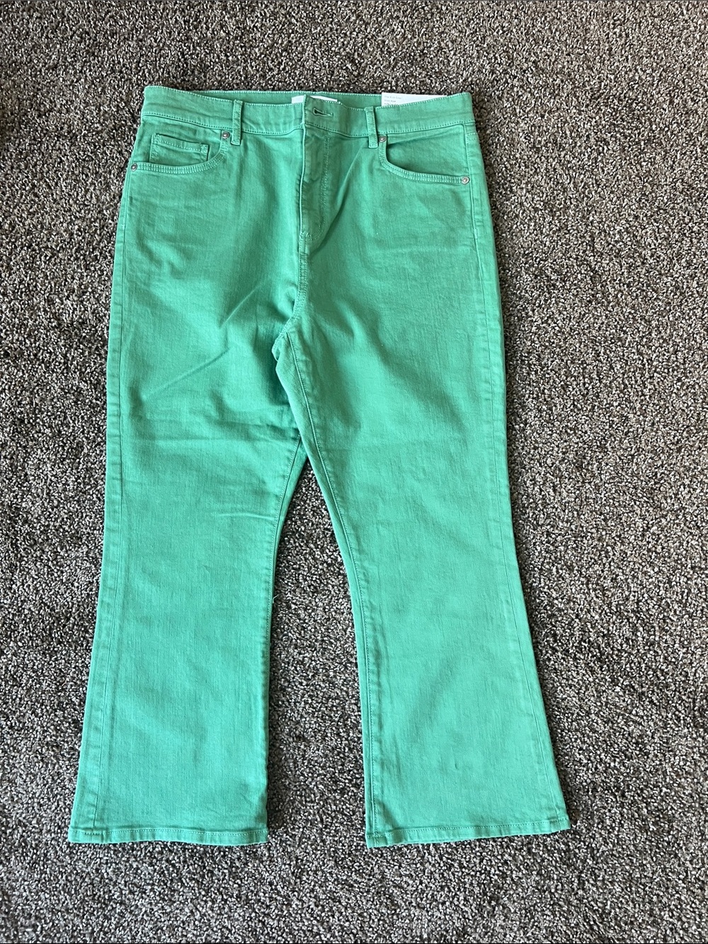 LOFT Mint Green Flare Jeans